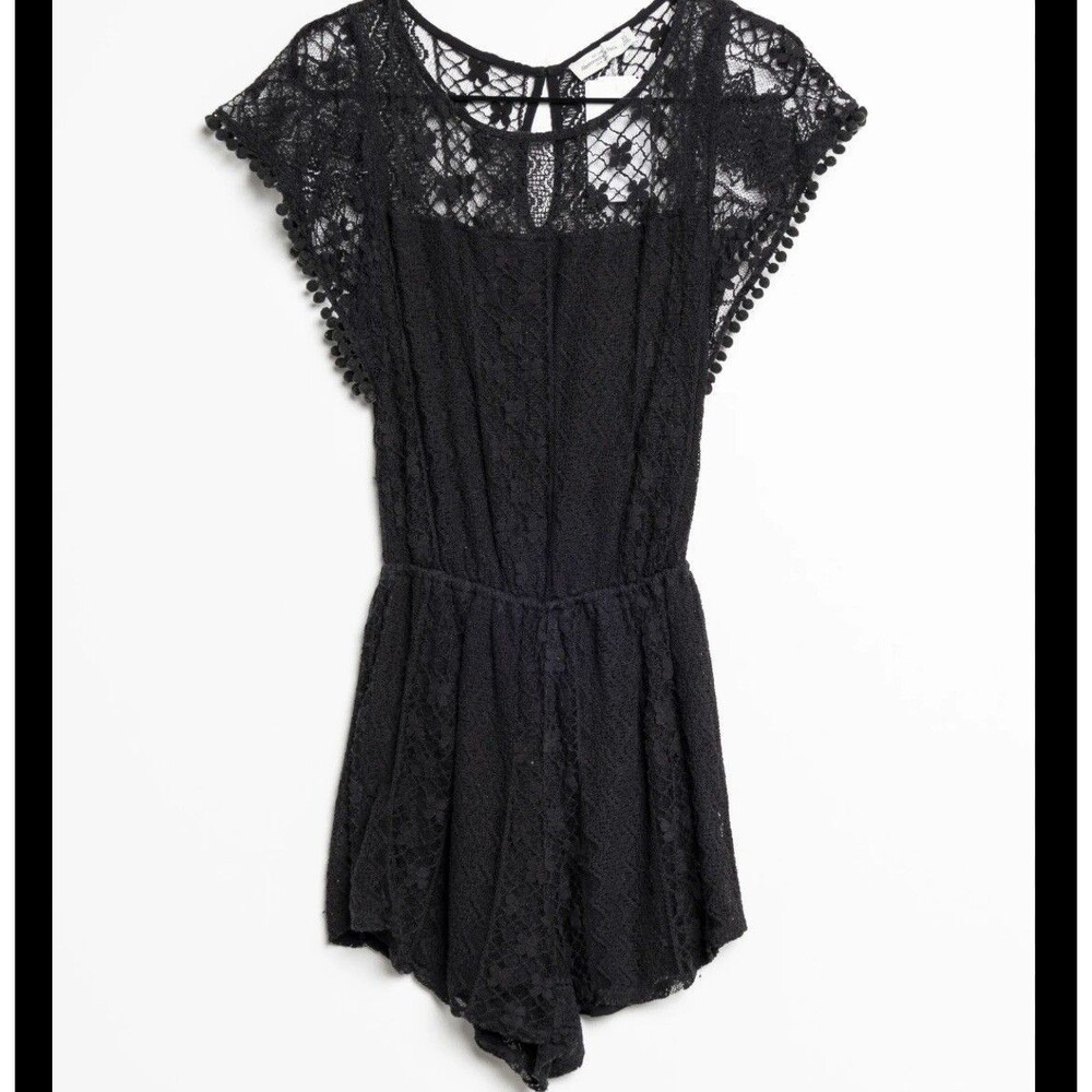 Abercrombie & Fitch Summer Black Lace Shorts Romper Women's Size M